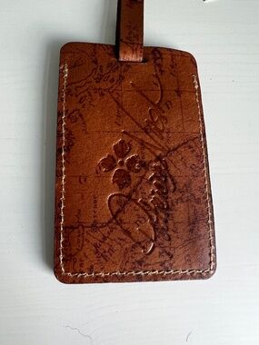 NWT Patricia Nash Bagagli Signature Map Luggage Tag in riot rust